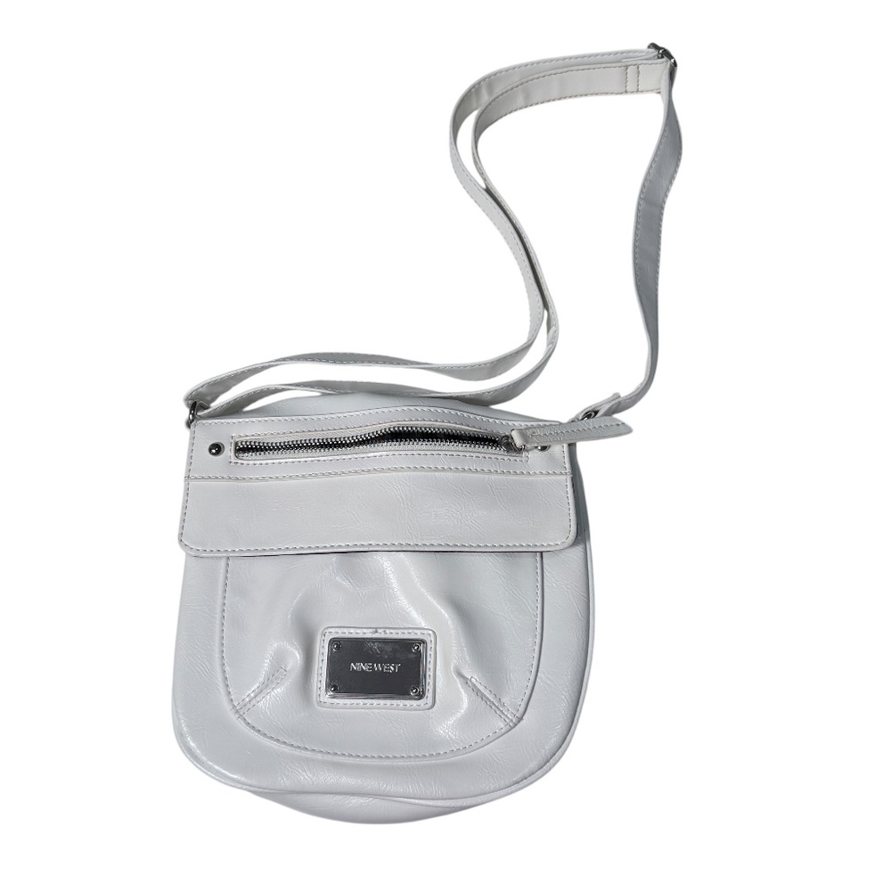 Nine West Women's Purse White Faux leather with Animal Print Lining